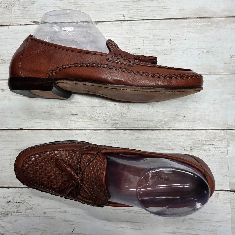 Cole Haan Country Woven Tassel Loafers Women 9 AA Brown Leather Slip On 11198
